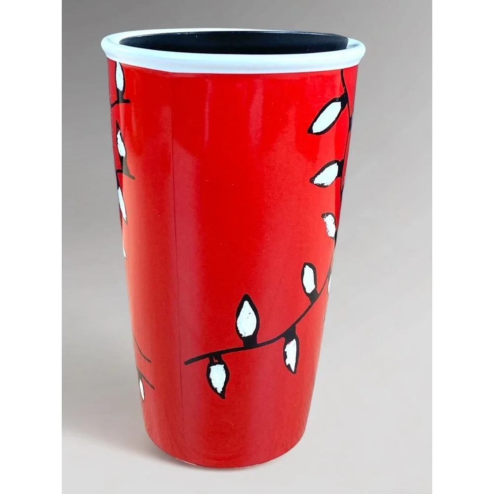 Starbucks 2016 Christmas Travel Mug‎ Red with String Lights
